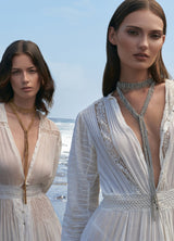 1C003 MULTI TWIST LARIAT NECKLACE | GOLD - Marie Laure Chamorel