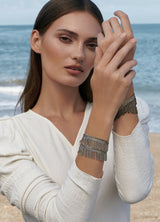 1D007 DOUBLE WRAP BRACELET | WHITE BRONZE - Marie Laure Chamorel