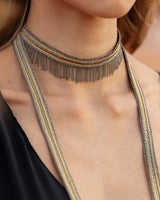 1L005 MULTI TWIST LARIAT NECKLACE | ANTIQUE GOLD - Marie Laure Chamorel