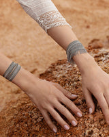 1L008 DOUBLE WRAP BRACELET | ANTIQUE SILVER - Marie Laure Chamorel