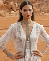 1L010 LARIAT NECKLACE | OFF WHITE - Marie Laure Chamorel