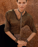 1L011 LONG NECKLACE | KAKI ANTIQUE GOLD - Marie Laure Chamorel