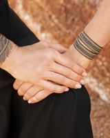 1L012 DOUBLE WRAP BRACELET | KAKI ANTIQUE GOLD - Marie Laure Chamorel