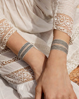 1L012 DOUBLE WRAP BRACELET | OFF WHITE WHITE BRONZE - Marie Laure Chamorel