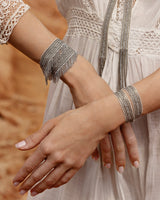 1L013 DOUBLE WRAP BRACELET | OFF WHITE WHITE BRONZE - Marie Laure Chamorel