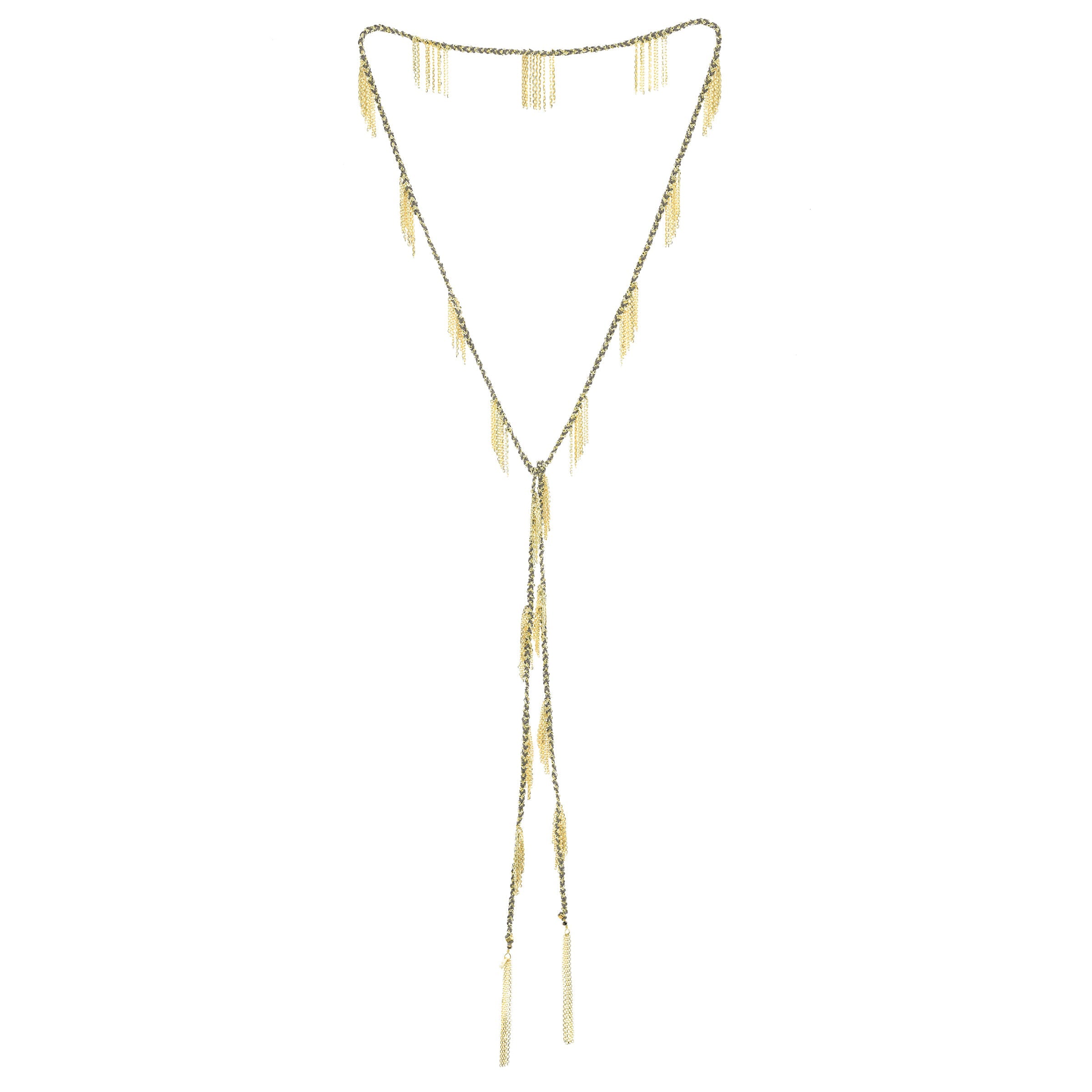 N° 650 LARIAT NECKLACE | GOLD GREY – Marie Laure Chamorel