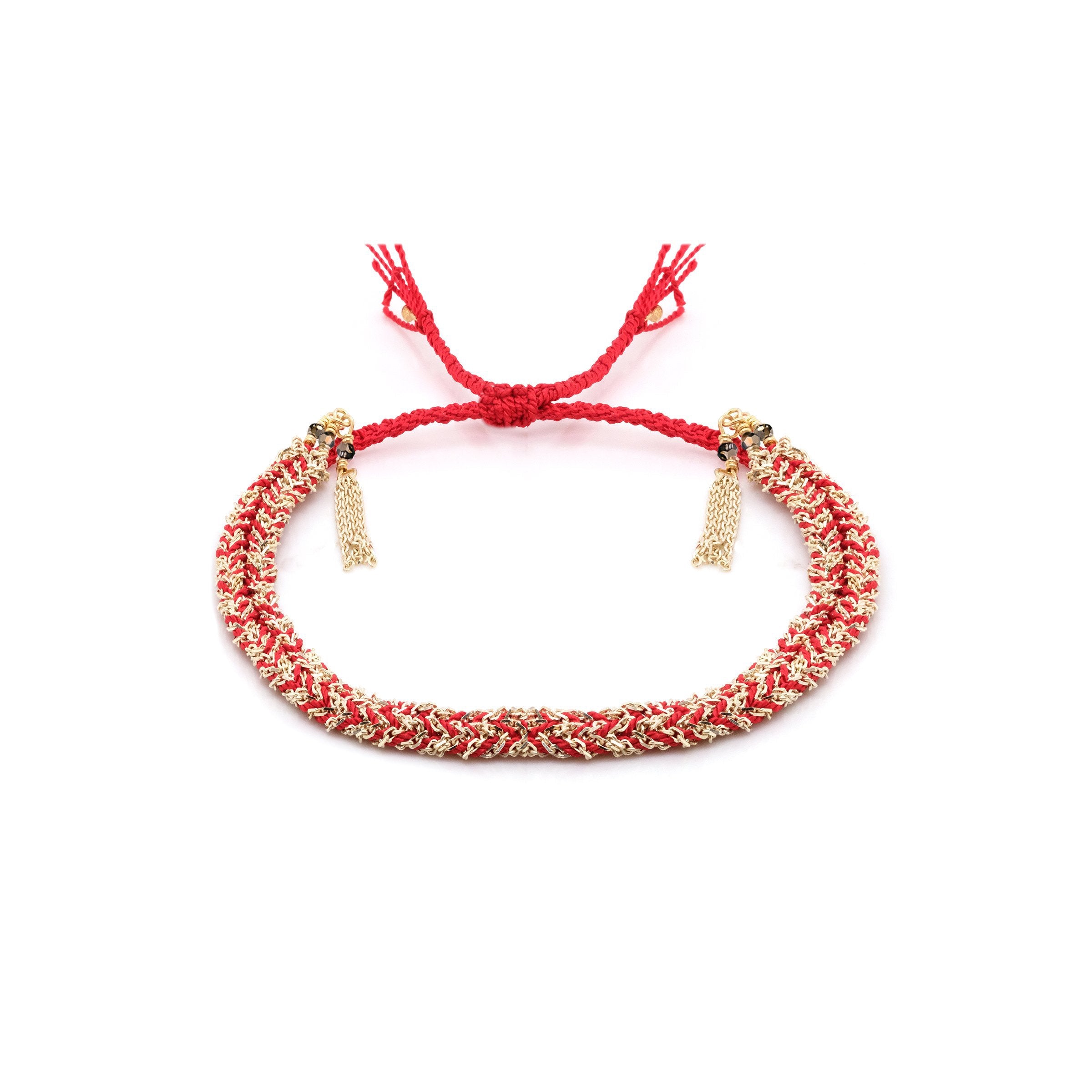 N° 183 BRAIDED BRACELET | GOLD RED – Marie Laure Chamorel