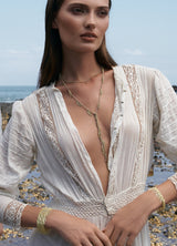 N° 650 LARIAT NECKLACE | GOLD GREY - Marie Laure Chamorel