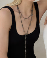 N° 944 MULTI TWIST LARIAT NECKLACE | RUTHENIUM LUREX GOLD - Marie Laure Chamorel