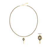 N° 984 NECKLACE | GOLD PLATE BROWN - Marie Laure Chamorel