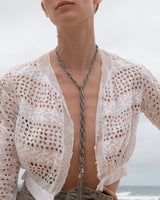 1J006 LARIAT NECKLACE | ANTIQUE SILVER - Marie Laure Chamorel