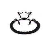 N° 183 BRAIDED BRACELET | BLACK SILVER BLACK - Marie Laure Chamorel