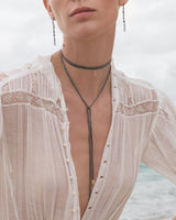 N° 826 LARIAT NECKLACE | RUTHENIUM - Marie Laure Chamorel