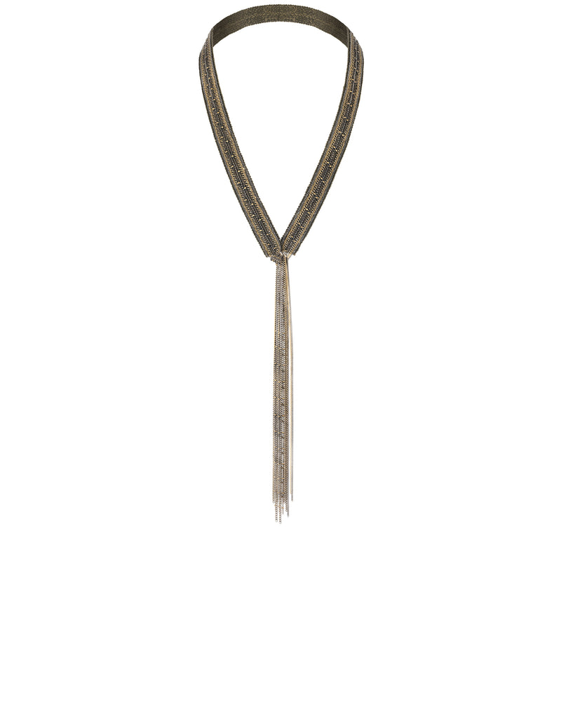 1L011 LONG COLLIER | KAKI ANTIQUE GOLD