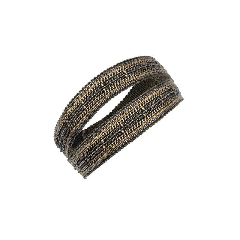 1L012 DOUBLE WRAP BRACELET | KAKI ANTIQUE GOLD