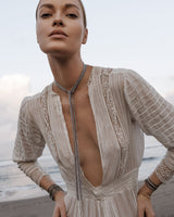 1D005 LARIAT NECKLACE | WHITE BRONZE - Marie Laure Chamorel