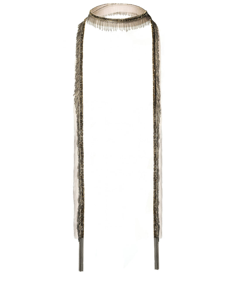 1K001 MULTI TWIST LARIAT NECKLACE | NUDE - Marie Laure Chamorel