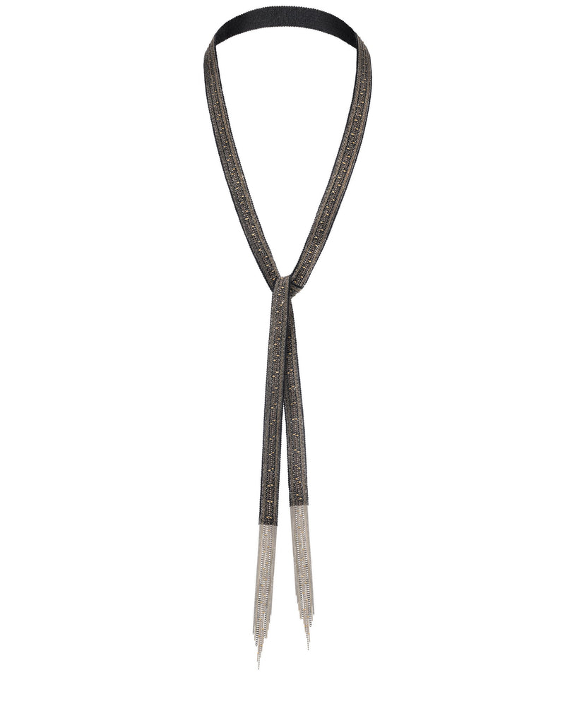 1L010 LARIAT NECKLACE | BLACK RUTHENIUM - Marie Laure Chamorel
