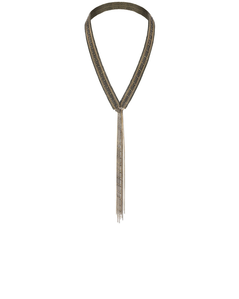 1L011 LONG NECKLACE | KAKI ANTIQUE GOLD - Marie Laure Chamorel