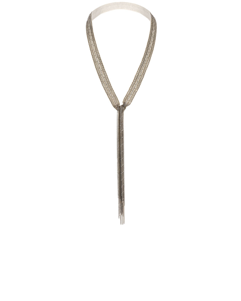 1L011 LONG NECKLACE | OFF WHITE WHITE BRONZE - Marie Laure Chamorel
