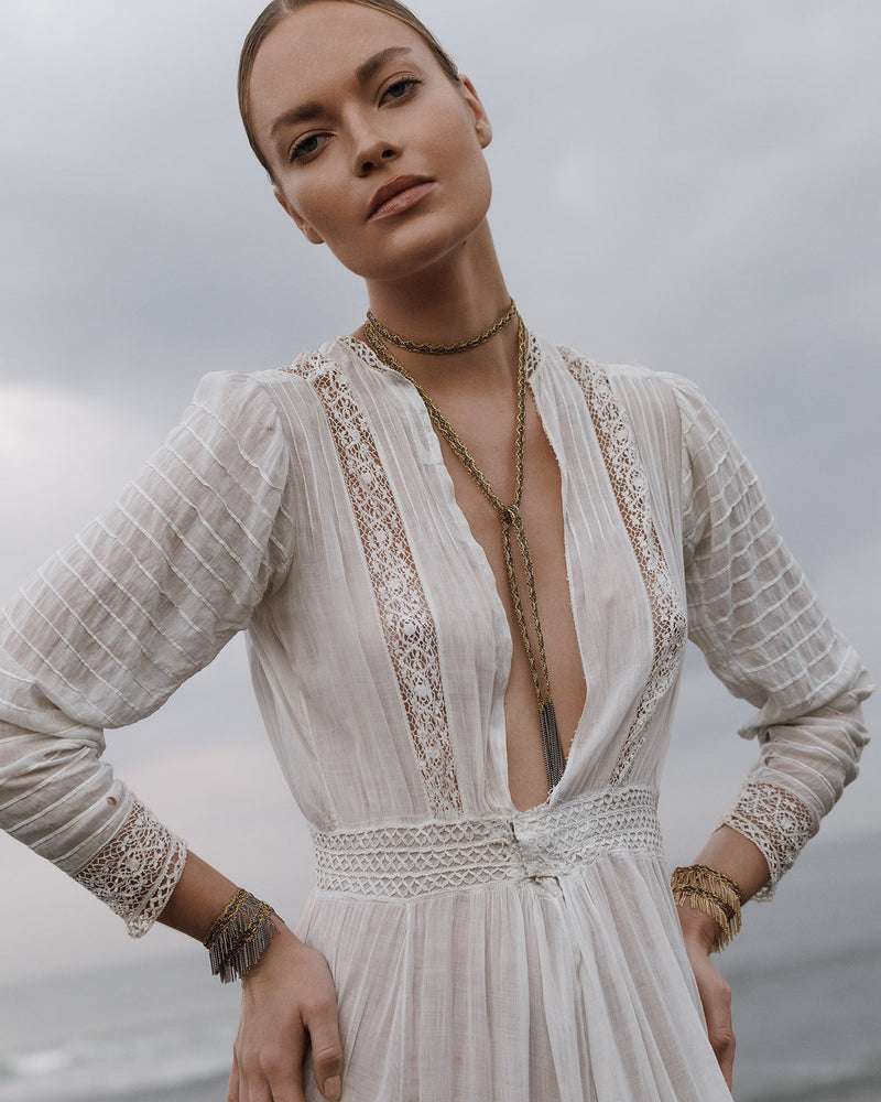 1M001 LARIAT NECKLACE | GOLD - Marie Laure Chamorel