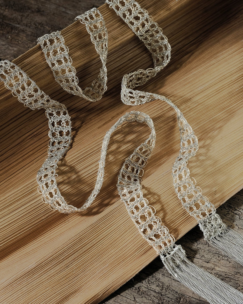 1M006 LARIAT NECKLACE | WHITE BRONZE - Marie Laure Chamorel