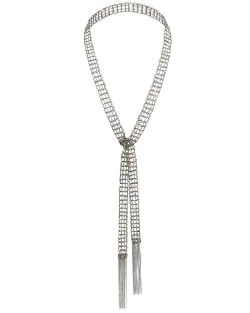 1M006 LARIAT NECKLACE | WHITE BRONZE - Marie Laure Chamorel