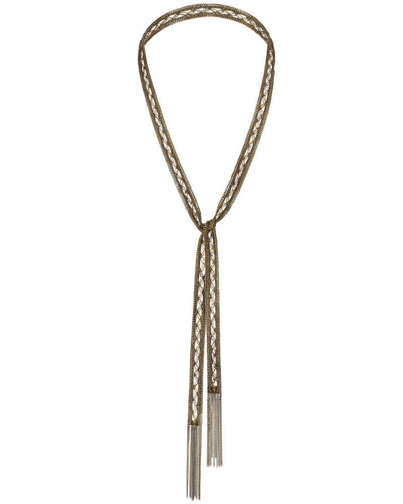 1M008 LARIAT NECKLACE | ANTIQUE GOLD - Marie Laure Chamorel