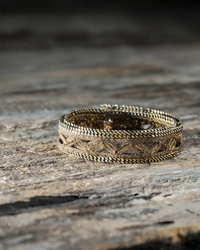 1M009 DOUBLE WRAP BRACELET | ANTIQUE GOLD - Marie Laure Chamorel