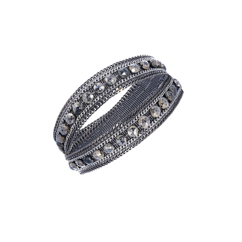 1M013 DOUBLE WRAP BRACELET | GREY - Marie Laure Chamorel