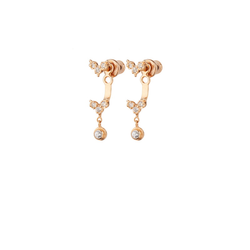 N° 590 BOUCLES D'OREILLES | PINK GOLD CRYSTAL