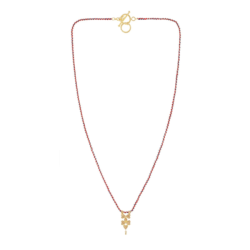 N° 898 NECKLACE | GOLD RED NAVY