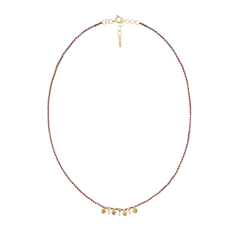 N° 902 NECKLACE | GOLD RED NAVY