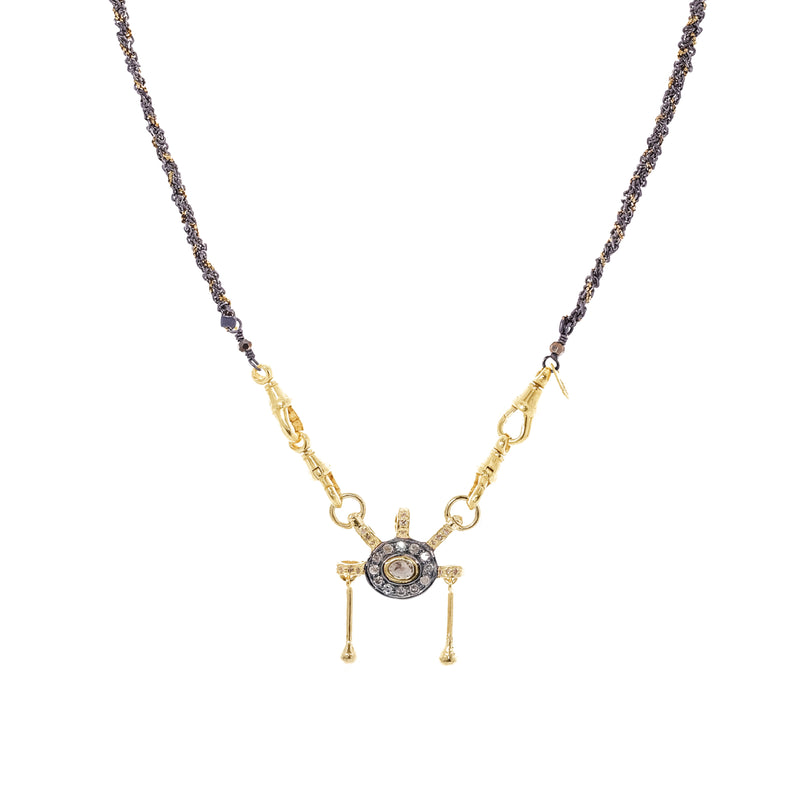 N° 990 NECKLACE | RUTHENIUM LUREX GOLD
