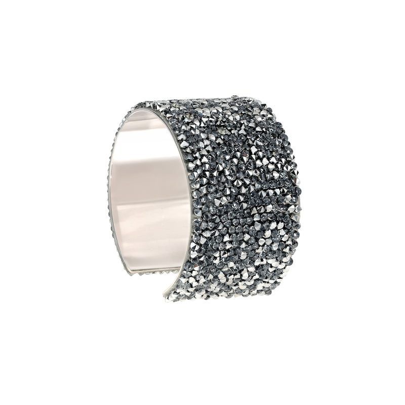 QC038 BIS CUFF BRACELET | CRYSTAL CHROME