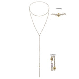 N° 960 MULTI TWIST LARIAT NECKLACE | RHODIUM - Marie Laure Chamorel