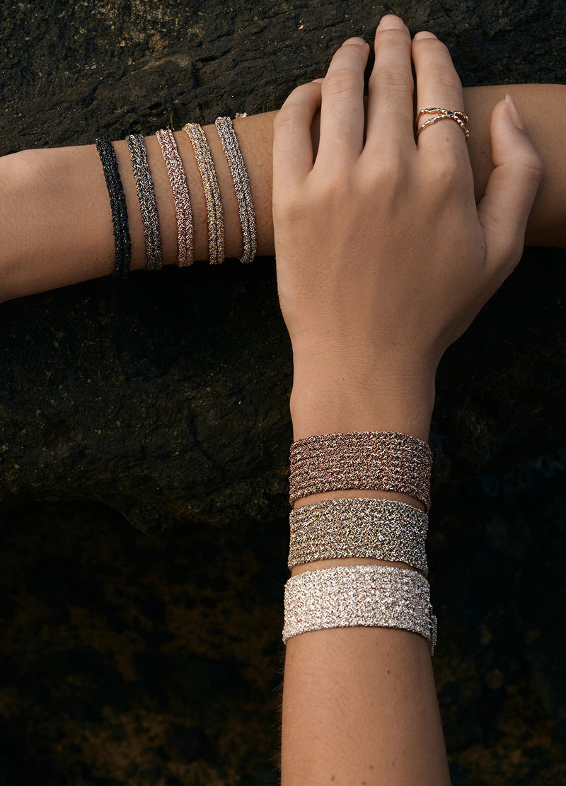 N° 183 BRAIDED BRACELET | RUTHENIUM LUREX GOLD - Marie Laure Chamorel