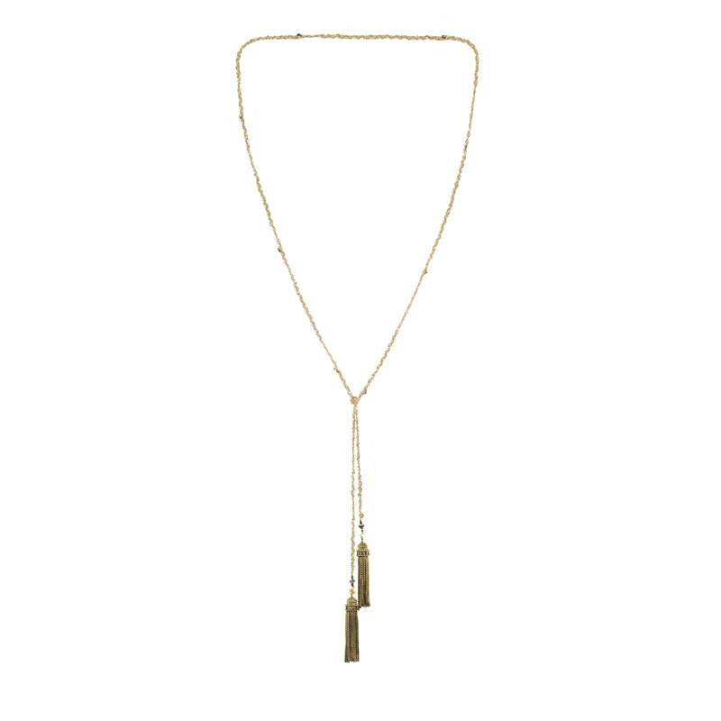 N° 359 LARIAT NECKLACE | GOLD GREY - Marie Laure Chamorel