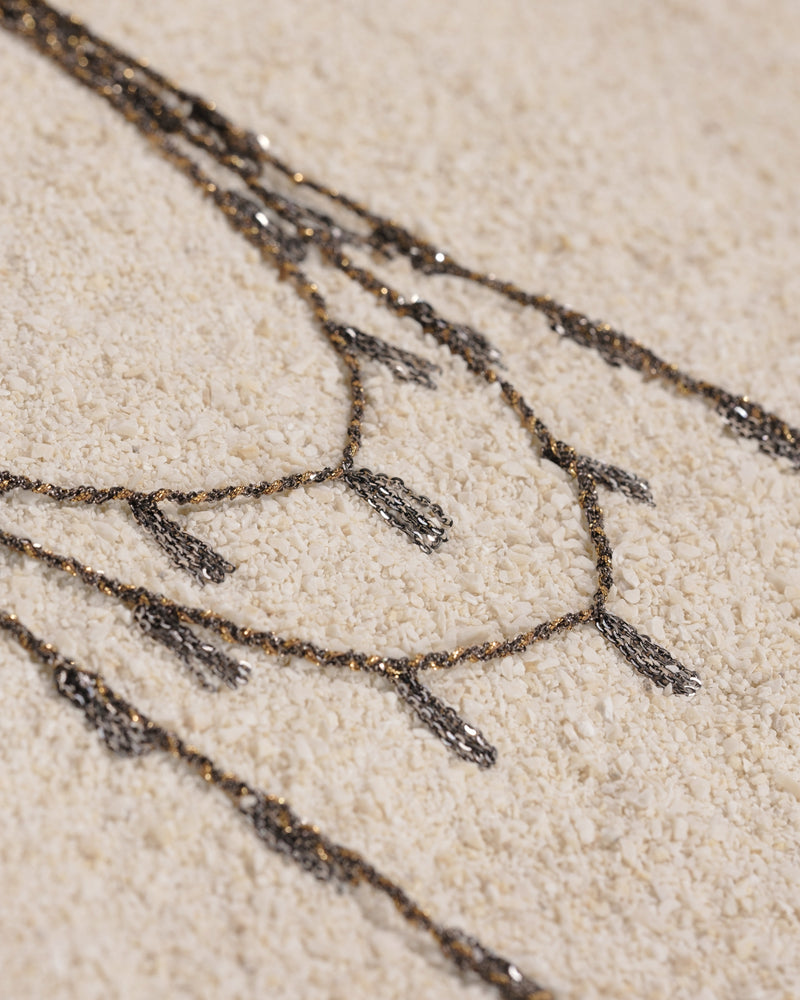 N° 944 MULTI TWIST LARIAT NECKLACE | RUTHENIUM LUREX GOLD - Marie Laure Chamorel