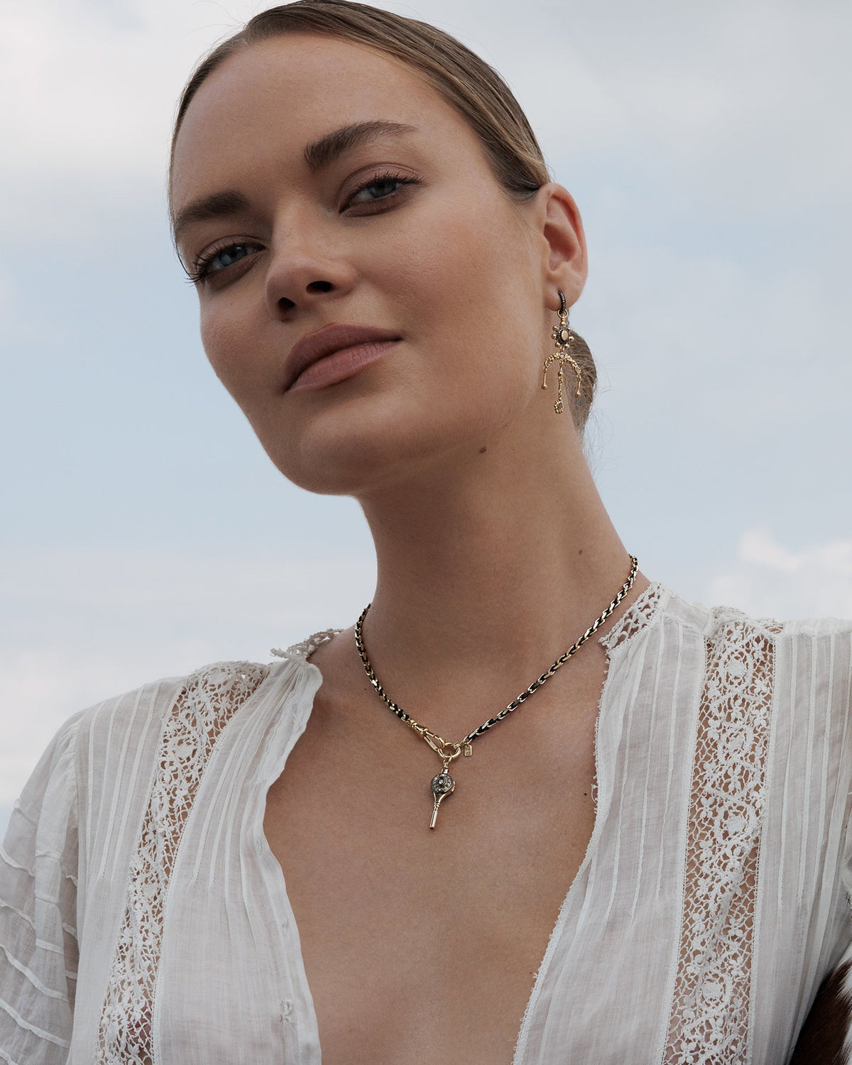 Fancy handmade necklaces for women - Solid silver necklace – Marie