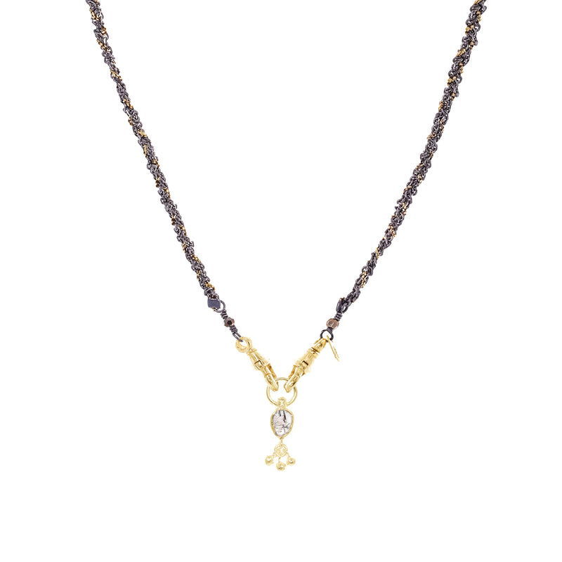 N° 989 NECKLACE | RUTHENIUM LUREX GOLD - Marie Laure Chamorel