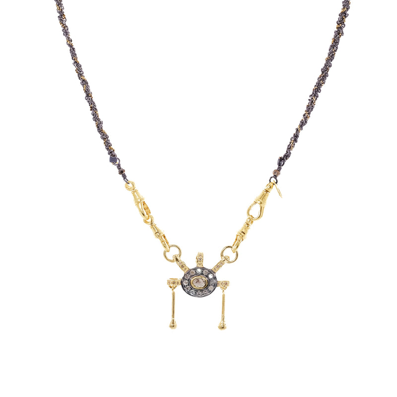 N° 990 NECKLACE | RUTHENIUM LUREX GOLD - Marie Laure Chamorel