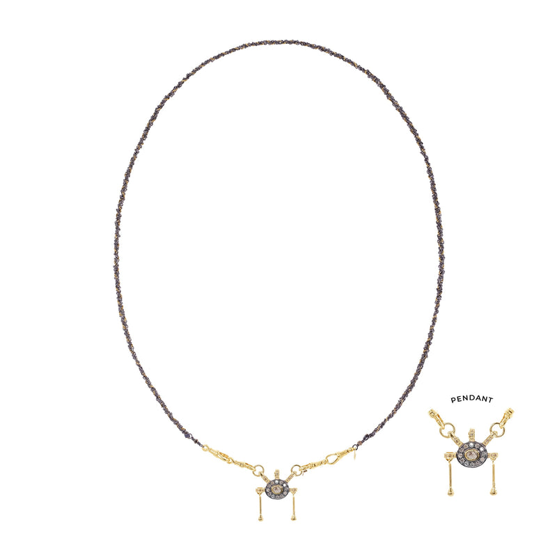 N° 990 NECKLACE | RUTHENIUM LUREX GOLD - Marie Laure Chamorel
