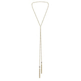 1B015 MULTI TWIST LARIAT NECKLACE | GOLD - Marie Laure Chamorel