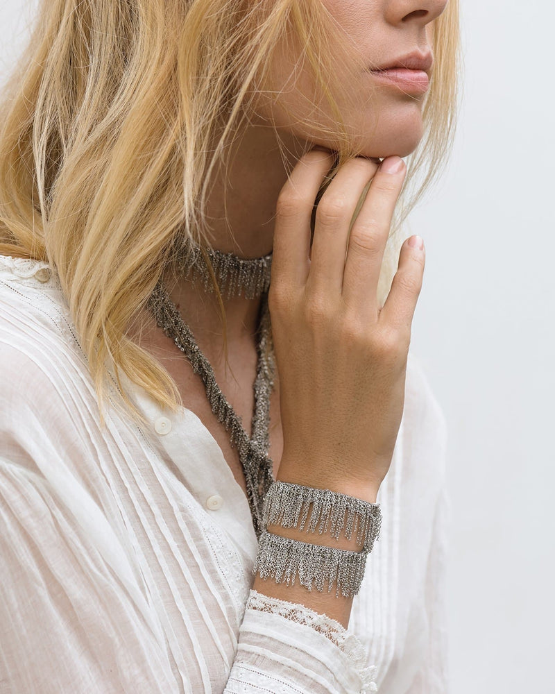 1C001 DOUBLE WRAP BRACELET | WHITE BRONZE - Marie Laure Chamorel