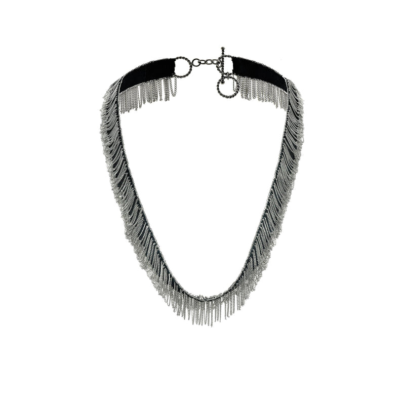 1G005 NECKLACE | BLACK WHITE BRONZE - Marie Laure Chamorel