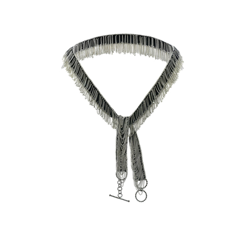 1G005 NECKLACE | BLACK WHITE BRONZE - Marie Laure Chamorel
